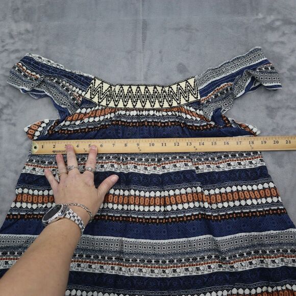 C.O.C Shirt Womens 3XL Multicolor Off The Shoulder Curvy Fit Rayon Eyelet - Picture 3 of 16